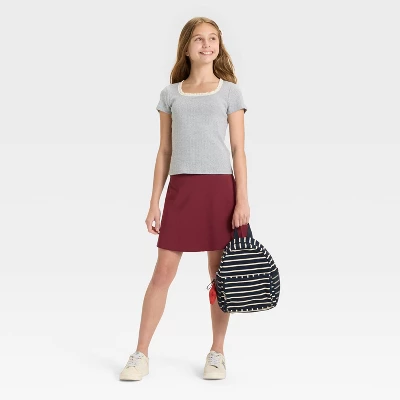 Girls' Lace Trim Short Sleeve Pointelle T-Shirt - Art Class™ 2 Girls' Lace Trim Short Sleeve Pointelle T-Shirt - Art Class™ - Image 2