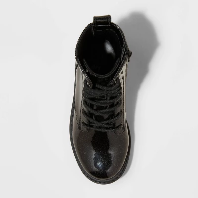 Girls' Rochelle Glitter Zipper Lace-Up Combat Boots - Art Class™ 2 Girls' Rochelle Glitter Zipper Lace-Up Combat Boots - Art Class™ - Image 2