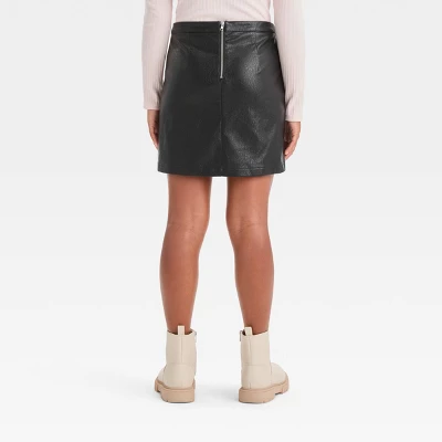 Girls' Faux Leather Mini Skirt - Art Class™ 1 Girls' Faux Leather Mini Skirt - Art Class™