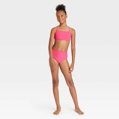 Girls' 2pc Terry Darling Bikini Set - Art Class™ Pink 3 Girls' 2pc Terry Darling Bikini Set - Art Class™ Pink - Image 3