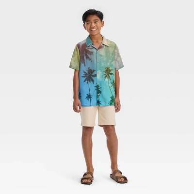 Boys' Palm Tree Short Sleeve Button-Down Shirt - Art Class™ 2 Boys' Palm Tree Short Sleeve Button-Down Shirt - Art Class™ - Image 2