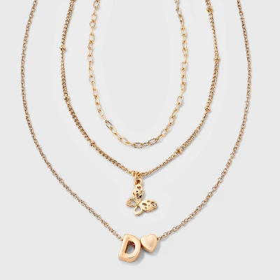 Girls' Initial With Choker And Layered Necklace Set - Art Class™ Gold 6 Girls' Initial With Choker And Layered Necklace Set - Art Class™ Gold - Image 6