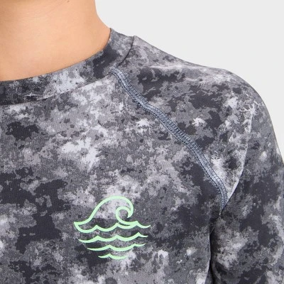 Boys' Long Sleeve Tie-Dye Rash Guard Top - Art Class™ Black 1 Boys' Long Sleeve Tie-Dye Rash Guard Top - Art Class™ Black