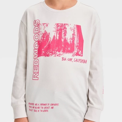 Boys' Redwood Trees Long Sleeve Graphic T-Shirt - Art Class™ Light Gray 1 Boys' Redwood Trees Long Sleeve Graphic T-Shirt - Art Class™ Light Gray