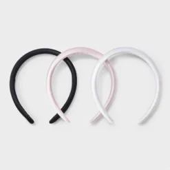 Girls' 3pk Padded Headband - Art Class™ Pink/White/Black: Fashion Accessory For All Hair Types