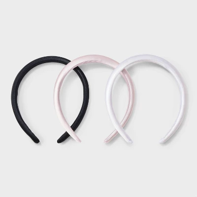 Girls' 3pk Padded Headband - Art Class™ Pink/White/Black: Fashion Accessory For All Hair Types 1 Girls' 3pk Padded Headband - Art Class™ Pink/White/Black: Fashion Accessory For All Hair Types