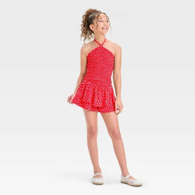 Girls' Smocked Floral Woven Halter Top - Art Class™ 2 Girls' Smocked Floral Woven Halter Top - Art Class™ - Image 2