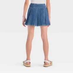 Girls' Drop-Waist Pleated Denim Skirt - Art Class™