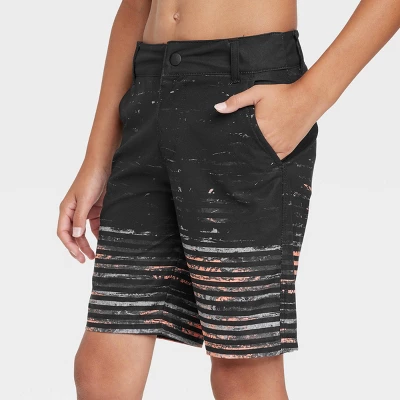 Boys' Striped Hybrid Swim Shorts - Art Class™ Black 2 Boys' Striped Hybrid Swim Shorts - Art Class™ Black - Image 2