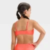 Girls' Solid Bikini Swim Top - Art Class™ Coral Orange
