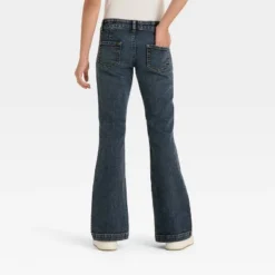 Girls' Low-Rise Flare Jeans - Art Class™ Dark Wash