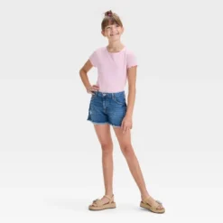 Girls' Mid Rise Denim Shorts - Art Class™ Blue -Daily Kid Wear Shop GUEST c094057e 5757 42ba be24 04685ae1ba3f