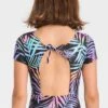 Girls' Electric Palm One Piece Swimsuit - Art Class™ Black