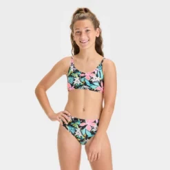 Girls' Ebony Tropical Floral Printed Bikini Swim Bottom - Art Class™ Black -Daily Kid Wear Shop GUEST c55d1fd5 3242 4ad6 9e13 564dfef20786