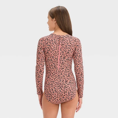 Girls' Leopard Spots One Piece Rash Guard - Art Class™ 2 Girls' Leopard Spots One Piece Rash Guard - Art Class™ - Image 2