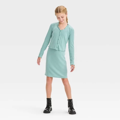 Girls' Knit Cardigan & Dress Set - Art Class™ 4 Girls' Knit Cardigan & Dress Set - Art Class™ - Image 4