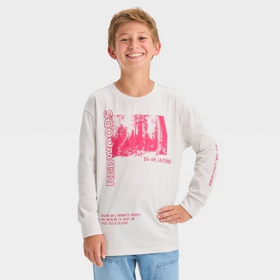 Boys' Redwood Trees Long Sleeve Graphic T-Shirt - Art Class™ Light Gray 3 Boys' Redwood Trees Long Sleeve Graphic T-Shirt - Art Class™ Light Gray - Image 3