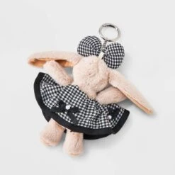 Girls' Plush Bunny Bag Charm - Art Class™ Cream