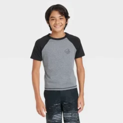 Boys' Raglan Flatlock Short Sleeve Swim Shirt - Art Class™ Black -Daily Kid Wear Shop GUEST cb24ad27 a497 4bef b916 bb0a889192e9