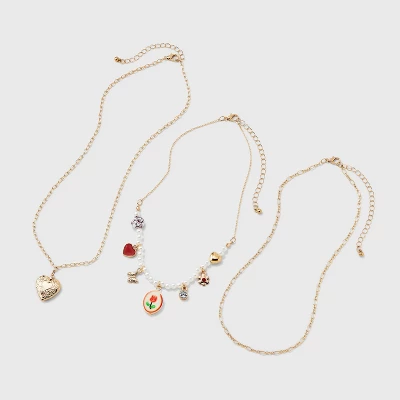 Girls' 3pk Layered Necklace Set - Art Class™ 1 Girls' 3pk Layered Necklace Set - Art Class™
