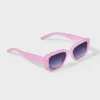 Girls' Rectangle Sunglasses - Art Class™ Pink: UV Protection, Recycled Plastic Frame, Ages 10-12
