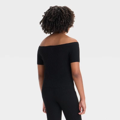 Girls' Off The Shoulder Short Sleeve Pullover Sweater - Art Class™ 1 Girls' Off The Shoulder Short Sleeve Pullover Sweater - Art Class™