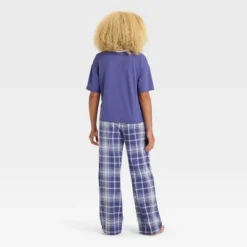 Girls' Short Sleeve T-Shirt And Flannel Pants Pajama Set - Art Class™
