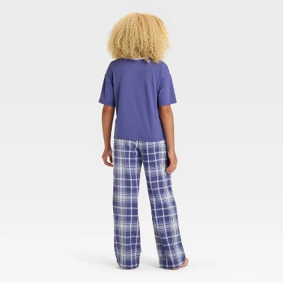 Girls' Short Sleeve T-Shirt And Flannel Pants Pajama Set - Art Class™ 1 Girls' Short Sleeve T-Shirt And Flannel Pants Pajama Set - Art Class™