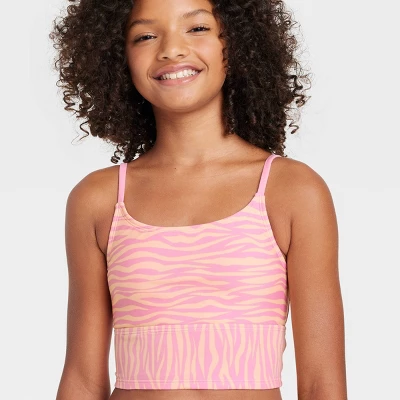Girls' Zebra Ribbed Bottom Tankini Set - Art Class™ Light Pink 1 Girls' Zebra Ribbed Bottom Tankini Set - Art Class™ Light Pink