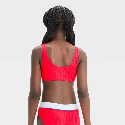Girls' Solid Americana Cool Bikini Set - Art Class™ Red 2 Girls' Solid Americana Cool Bikini Set - Art Class™ Red - Image 2