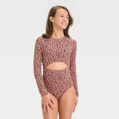 Girls' Leopard Spots One Piece Rash Guard - Art Class™ 3 Girls' Leopard Spots One Piece Rash Guard - Art Class™ - Image 3
