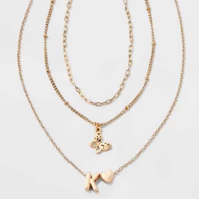 Girls' Initial With Choker And Layered Necklace Set - Art Class™ Gold 13 Girls' Initial With Choker And Layered Necklace Set - Art Class™ Gold - Image 13