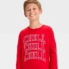 Boys' Chill Chill Chill Long Sleeve Graphic T-Shirt - Art Class™ Red