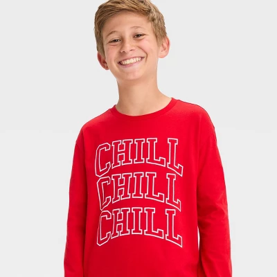 Boys' Chill Chill Chill Long Sleeve Graphic T-Shirt - Art Class™ Red 1 Boys' Chill Chill Chill Long Sleeve Graphic T-Shirt - Art Class™ Red