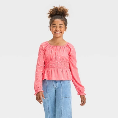 Girls' Long Sleeve Ruched Waist Blouse Top - Art Class™ 5 Girls' Long Sleeve Ruched Waist Blouse Top - Art Class™ - Image 5