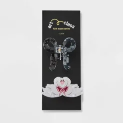 Girls' 2pk Swan And Bow Claw Clip Set - Art Class™