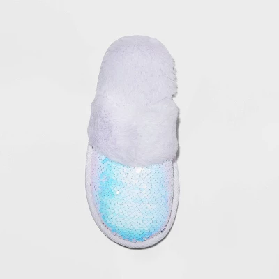 Girls' Zoie Flip Sequin Scuff Slippers - Art Class™ Blue 2 Girls' Zoie Flip Sequin Scuff Slippers - Art Class™ Blue - Image 2