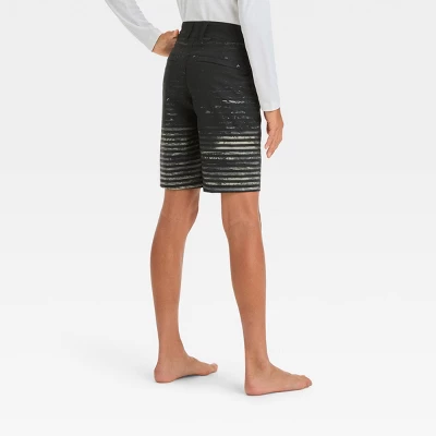 Boys' Hybrid Striped Swim Shorts - Art Class™ Gray 2 Boys' Hybrid Striped Swim Shorts - Art Class™ Gray - Image 2