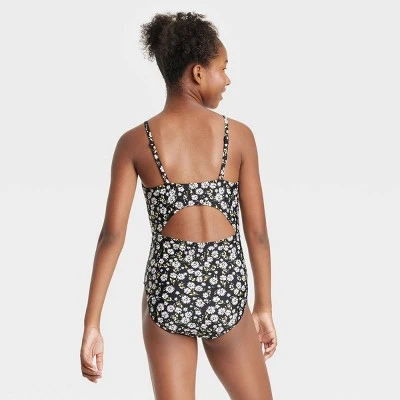 Girls' Daisy Bloom Floral Print One Piece Swimsuit - Art Class™ 2 Girls' Daisy Bloom Floral Print One Piece Swimsuit - Art Class™ - Image 2