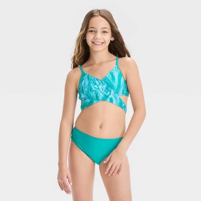 Girls' 3pc Swirly Marble Swimwear Set - Art Class™ Blue 1 Girls' 3pc Swirly Marble Swimwear Set - Art Class™ Blue