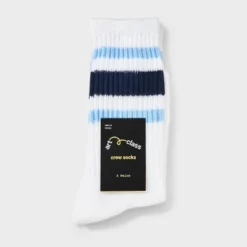 Girls' 2pk Striped Crew Socks - Art Class™