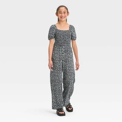 Girls' Short Sleeve Smocked Jumpsuit - Art Class™ 3 Girls' Short Sleeve Smocked Jumpsuit - Art Class™ - Image 3