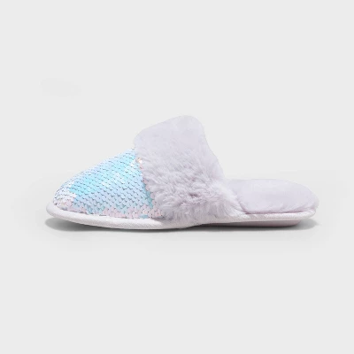 Girls' Zoie Flip Sequin Scuff Slippers - Art Class™ Blue 1 Girls' Zoie Flip Sequin Scuff Slippers - Art Class™ Blue