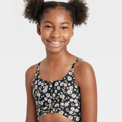 Girls' Daisy Bloom Floral Print One Piece Swimsuit - Art Class™ 1 Girls' Daisy Bloom Floral Print One Piece Swimsuit - Art Class™