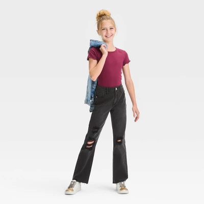 Girls' Destructed High-Rise Slim Straight Jeans - Art Class™ 2 Girls' Destructed High-Rise Slim Straight Jeans - Art Class™ - Image 2