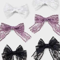 Girls' 6pk Lace Bow Hair Clip Set - Art Class™ Pink/White/Black: Fashion Salon Clips, Recycled Polyester -Daily Kid Wear Shop GUEST f3a1a05f 2e53 4b9d aa62 283762ade54f