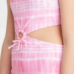 Girls' Tie-Dye Swimsuit - Art Class™ Pink