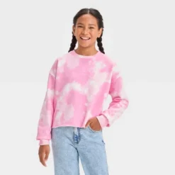 Girls' Tie-Dye Fleece Cropped Crewneck Sweatshirt - Art Class™ Pink 5 Girls' Tie-Dye Fleece Cropped Crewneck Sweatshirt - Art Class™ Pink -Daily Kid Wear Shop GUEST f513be95 871b 48a9 836b c05928214295