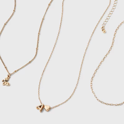 Girls' Initial With Choker And Layered Necklace Set - Art Class™ Gold 2 Girls' Initial With Choker And Layered Necklace Set - Art Class™ Gold - Image 2