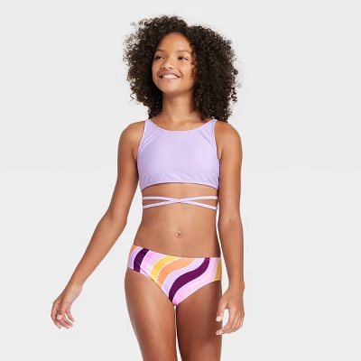 Girls' Groovy Waves Strappy Bikini Set - Art Class™ 3 Girls' Groovy Waves Strappy Bikini Set - Art Class™ - Image 3